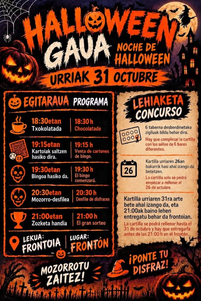 Cartel de Halloween Gaua · San Adrián